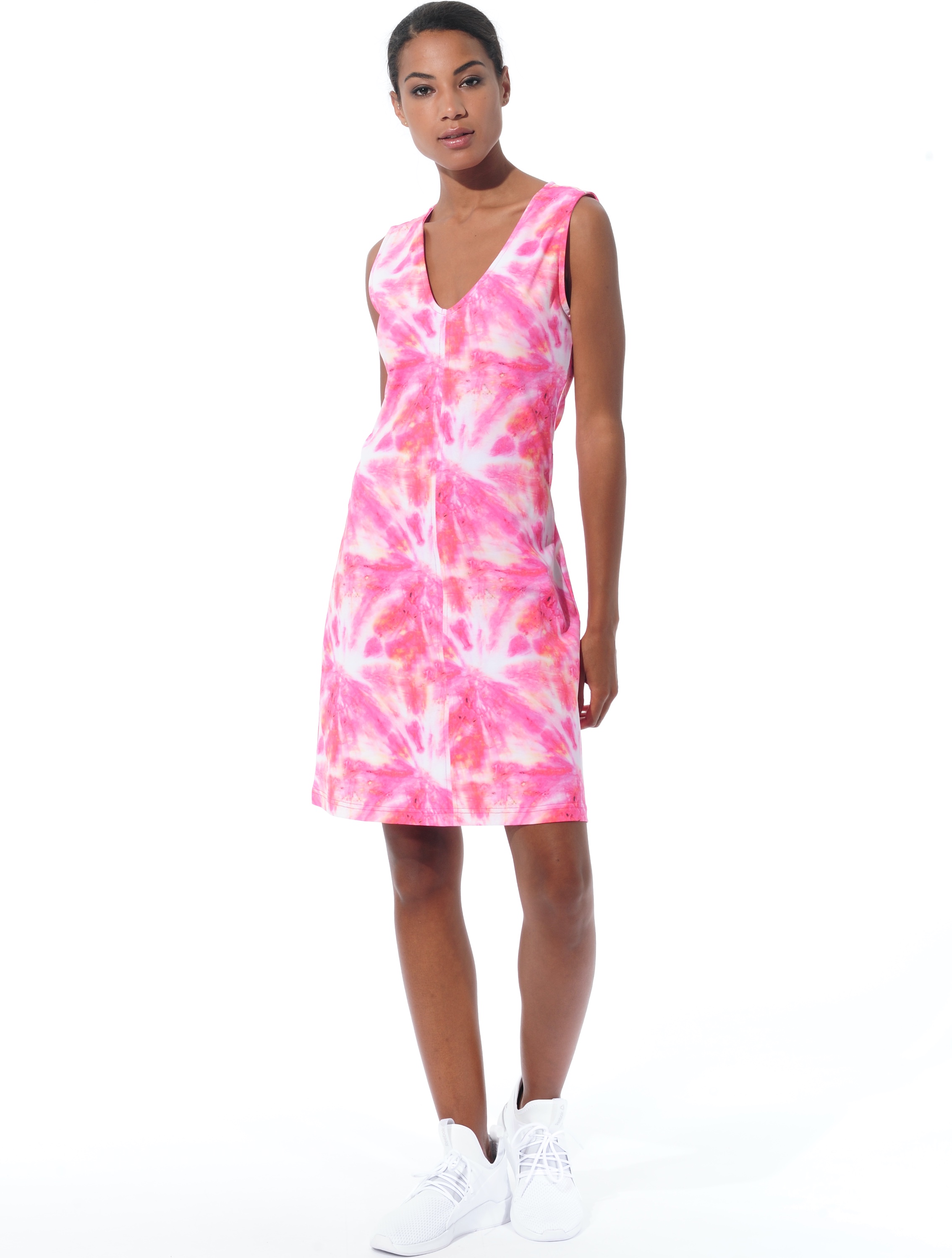 New Age print dress flamingo 