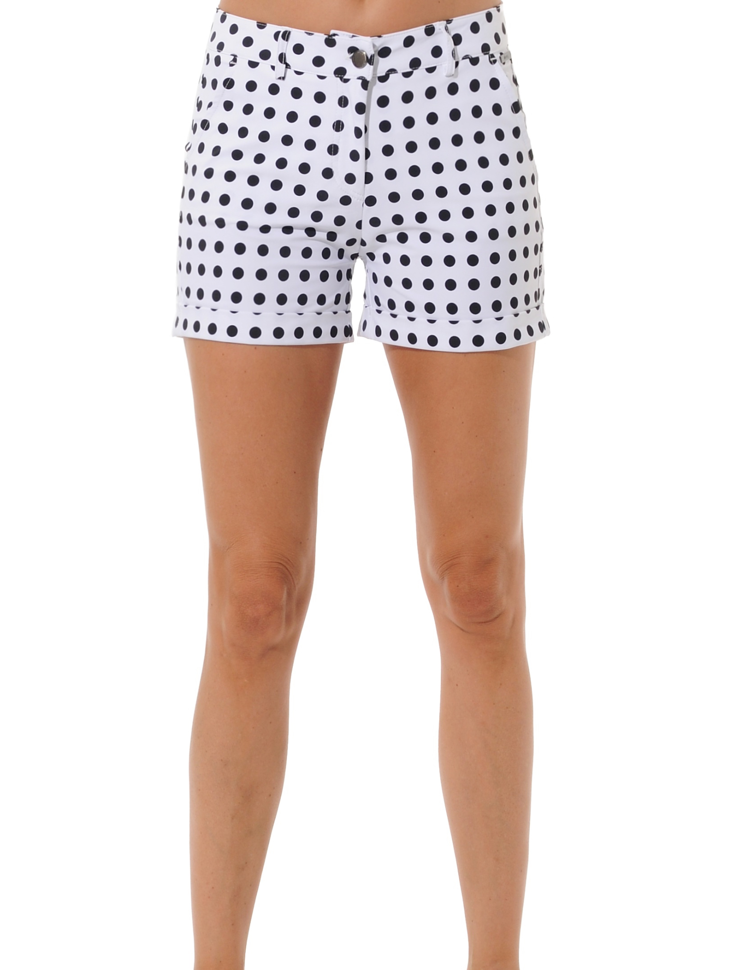 Dots Print Shorts black/white