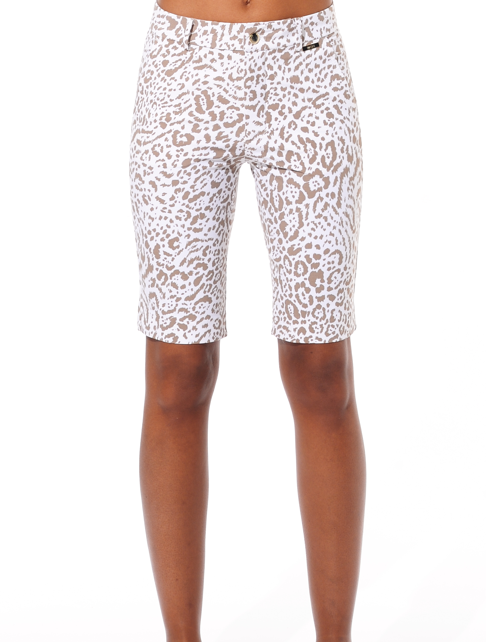 Ocelot Print Golf Bermuda taupe