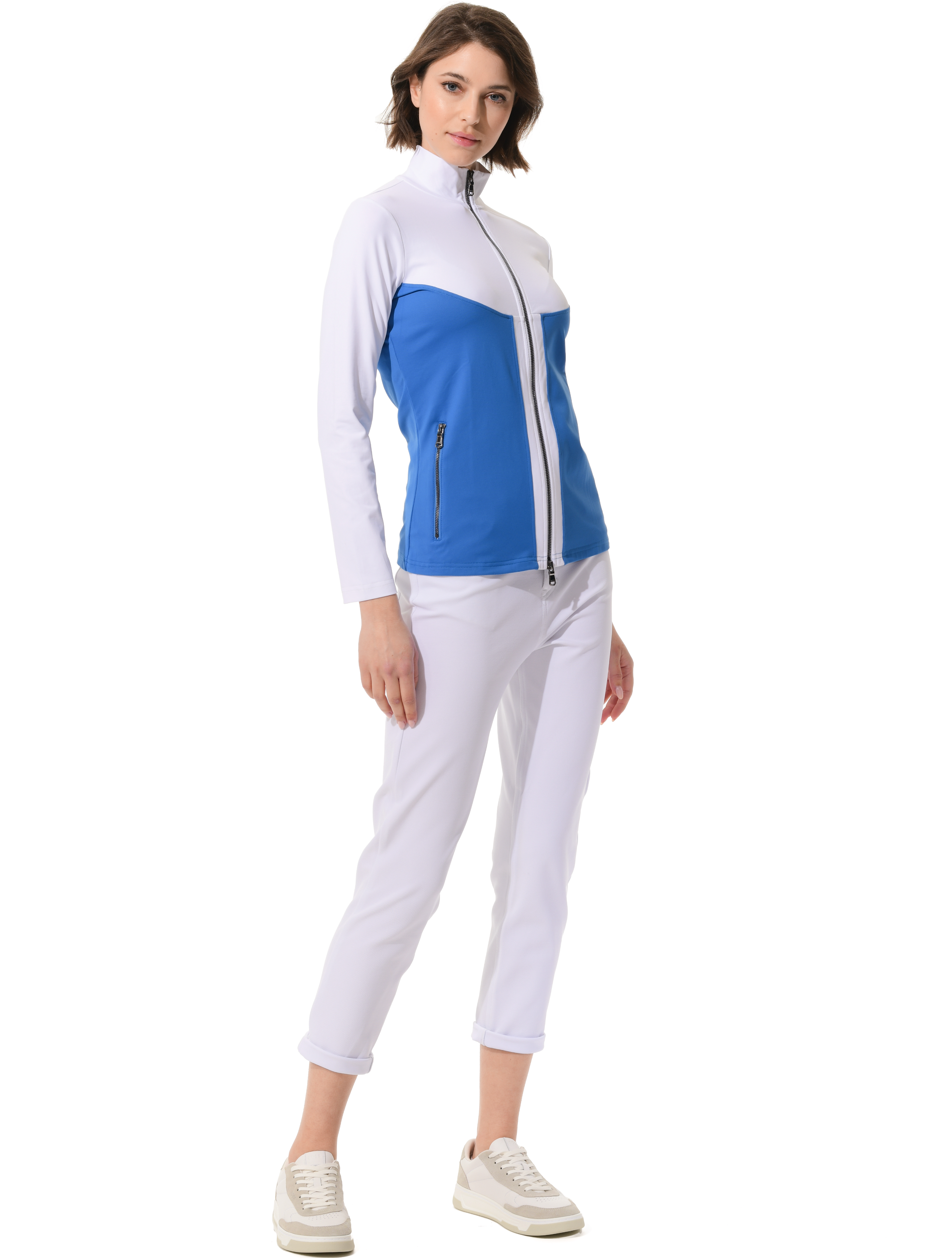 Jersey full zip midlayer ibiza/white