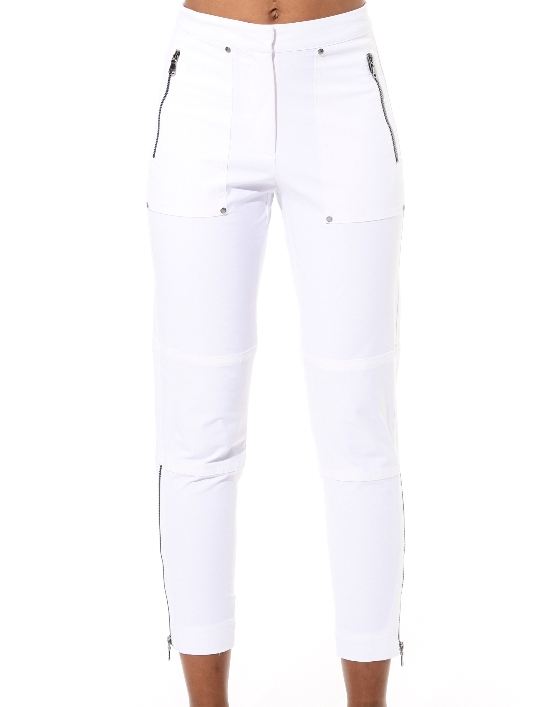 4way stretch tapered fit cargo pants white 