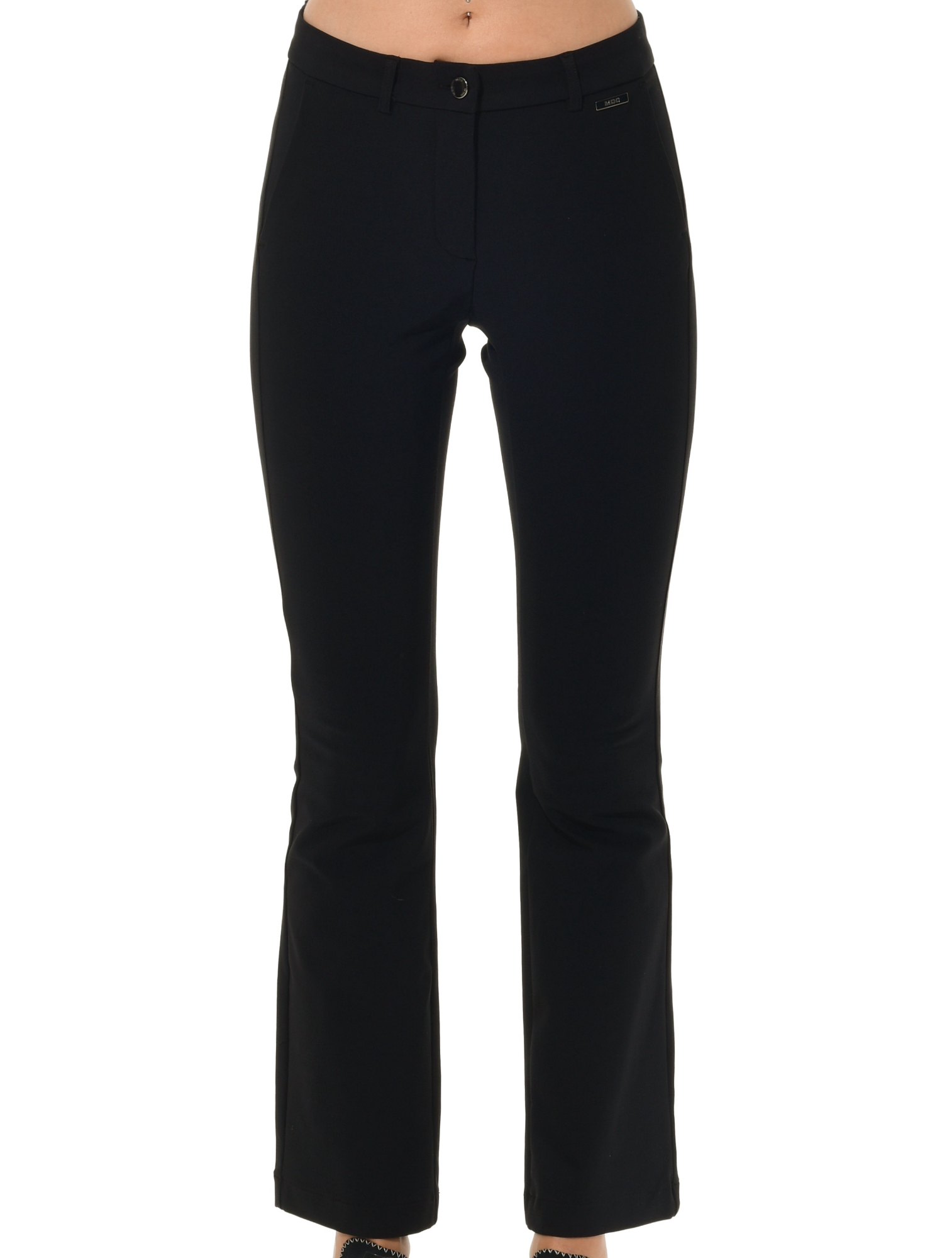 Bi-Stretch Gabardine Flared Chinos black