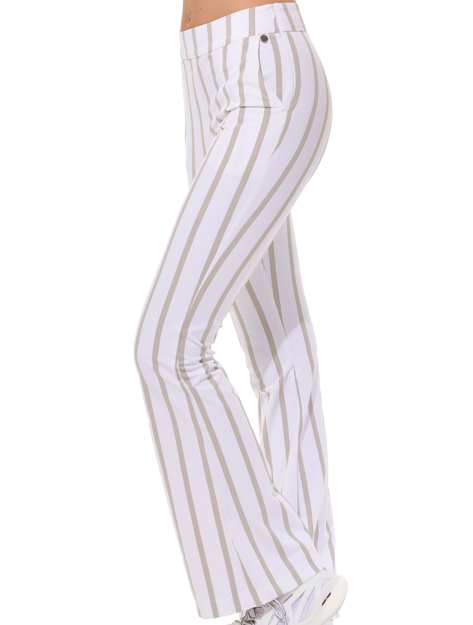 Riviera print flared pants sage grey