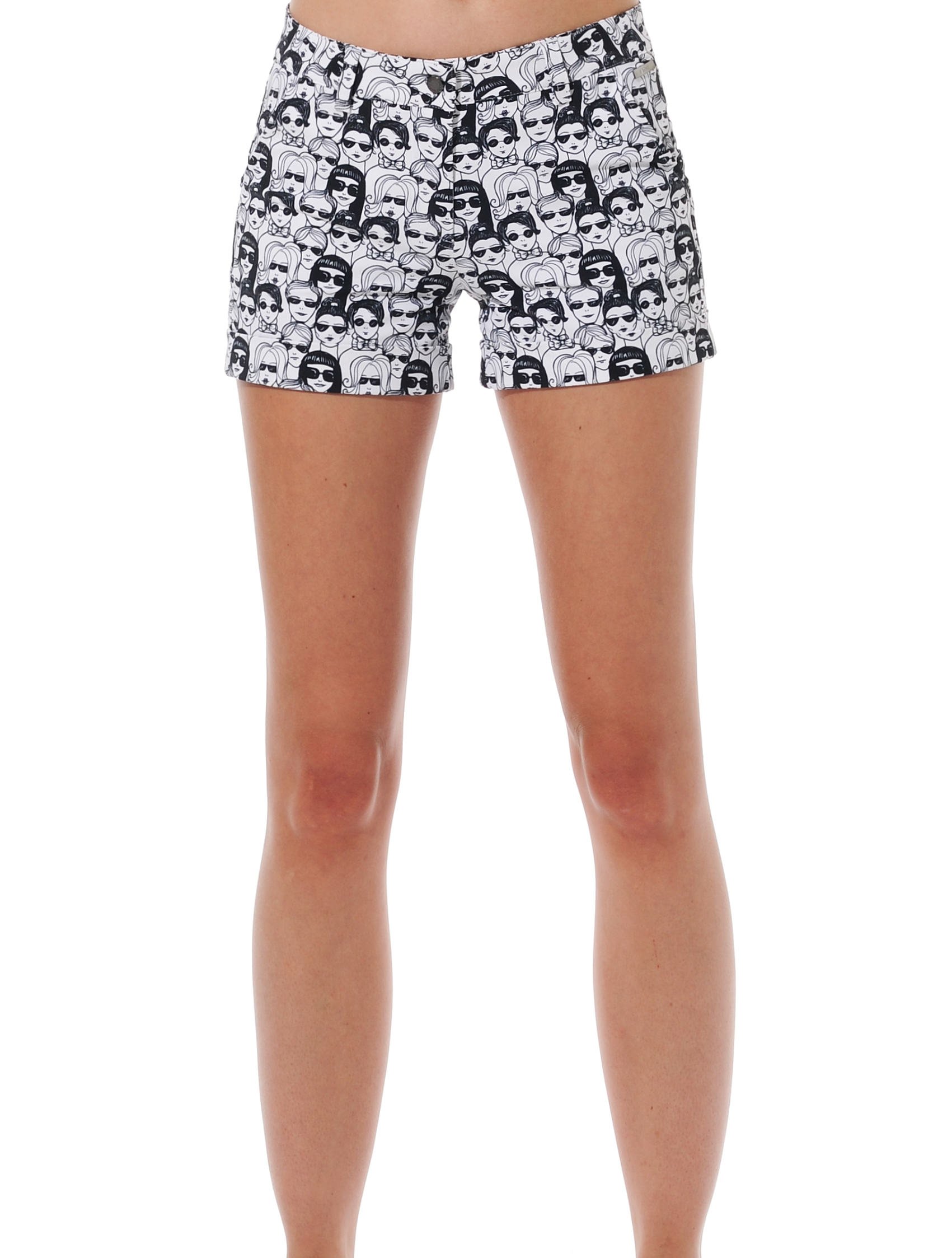 Sunglasses print short shorts black/white 