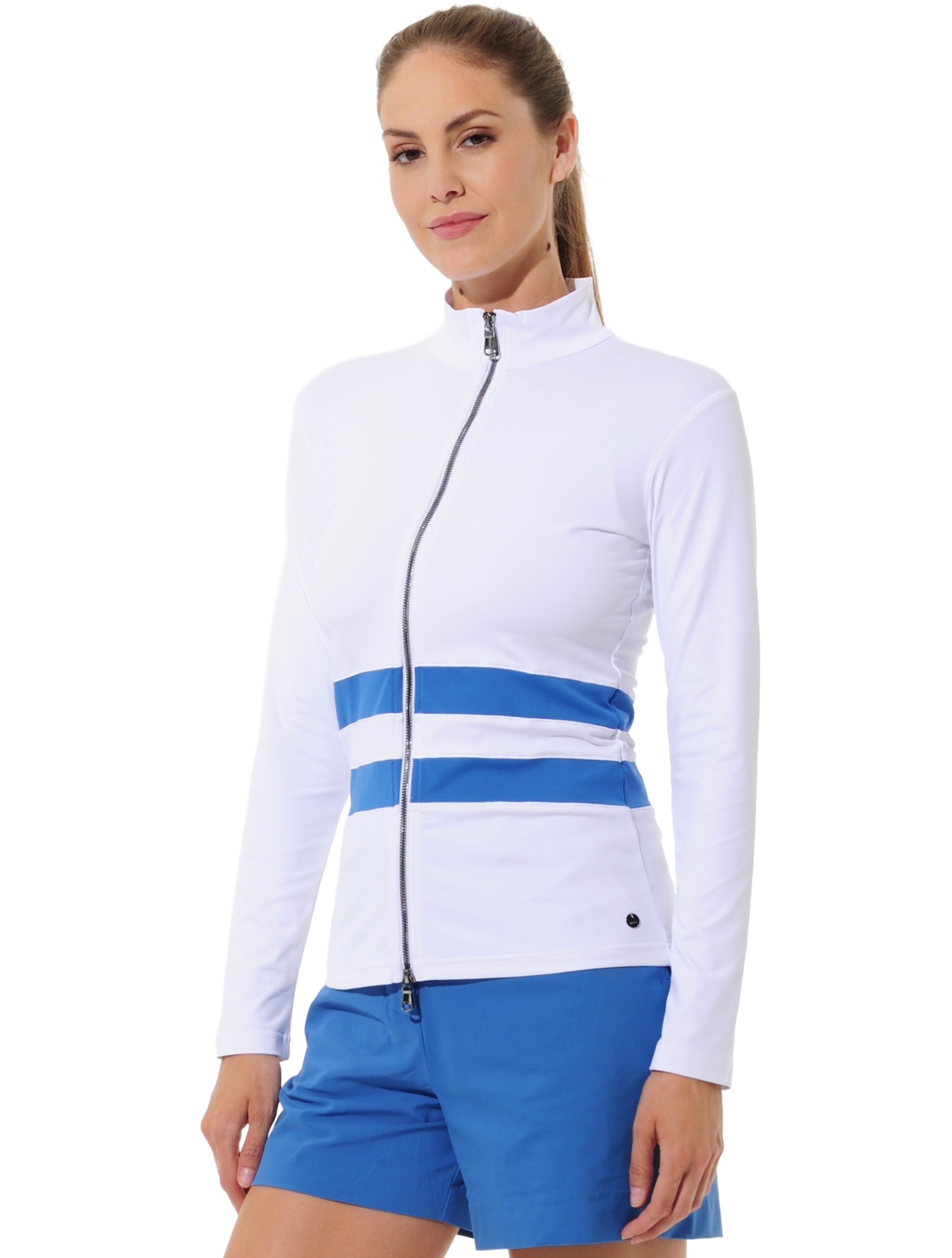 Jersey full zip midlayer white/ibiza