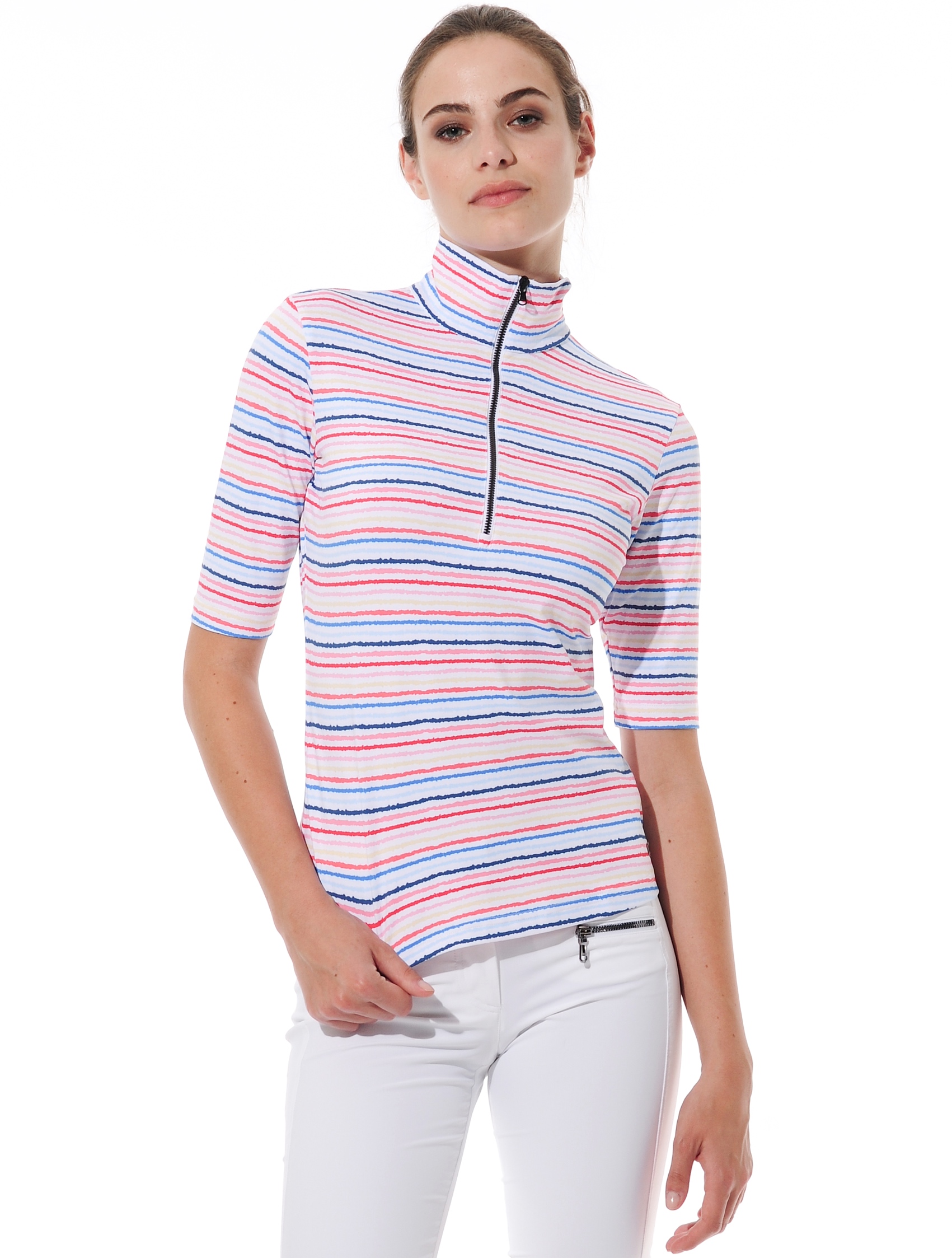 Rainbow Stripe print polo shirt 