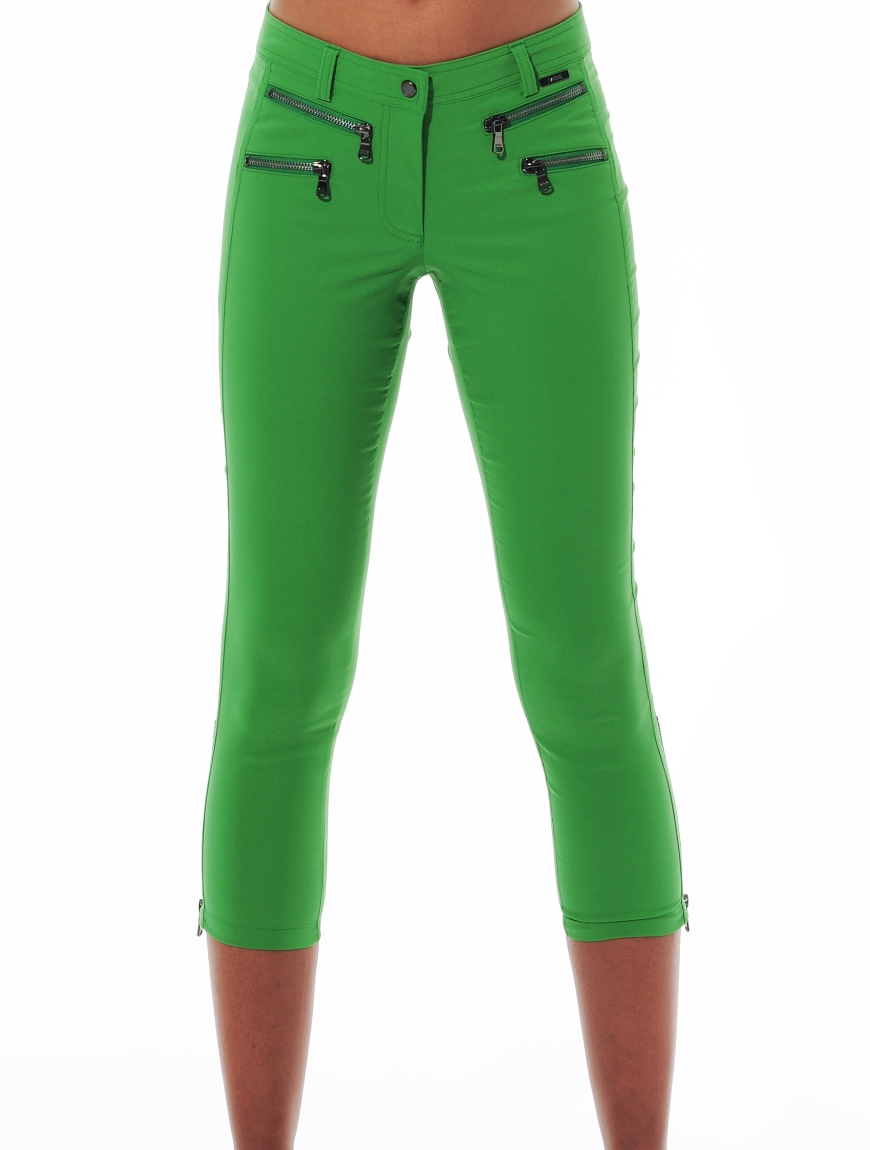 light stretch double zip cropped pants gecko 