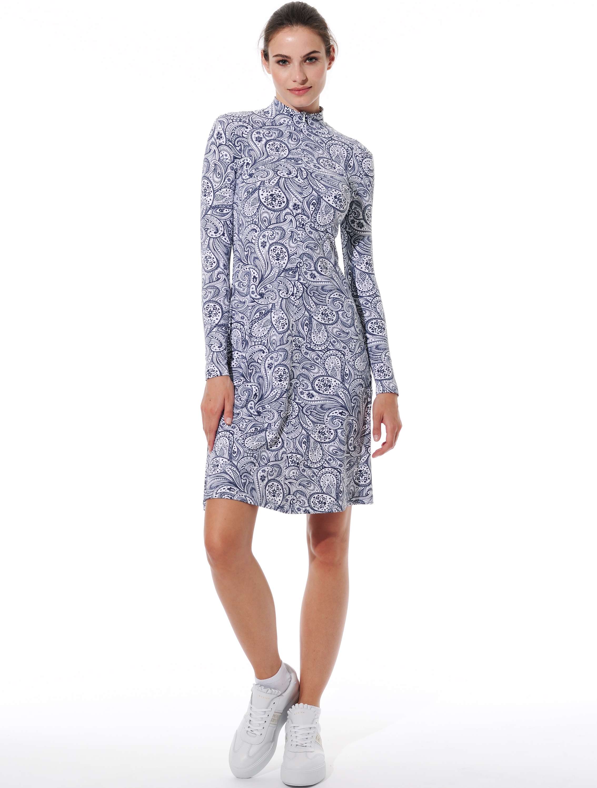 Paisley Print Kleid navy