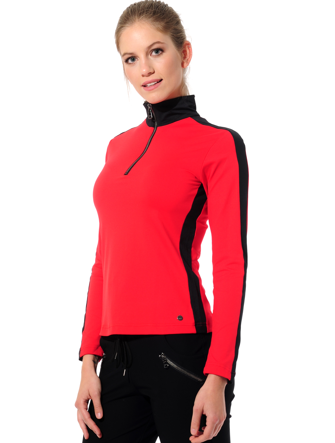 Meryl Zip Longsleeve red/black