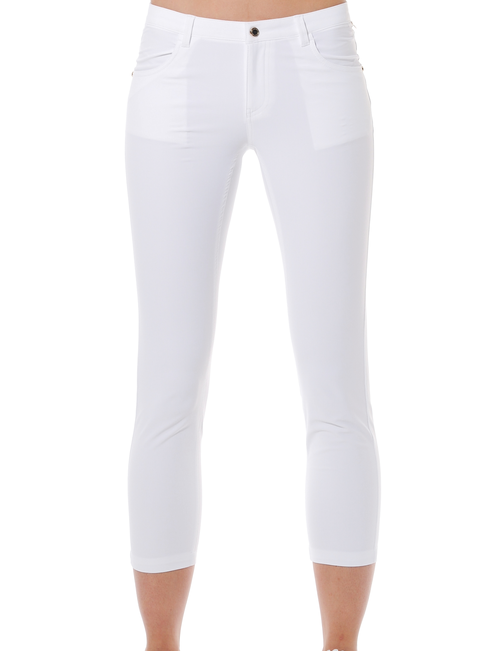 4way stretch cropped 5pockets white 