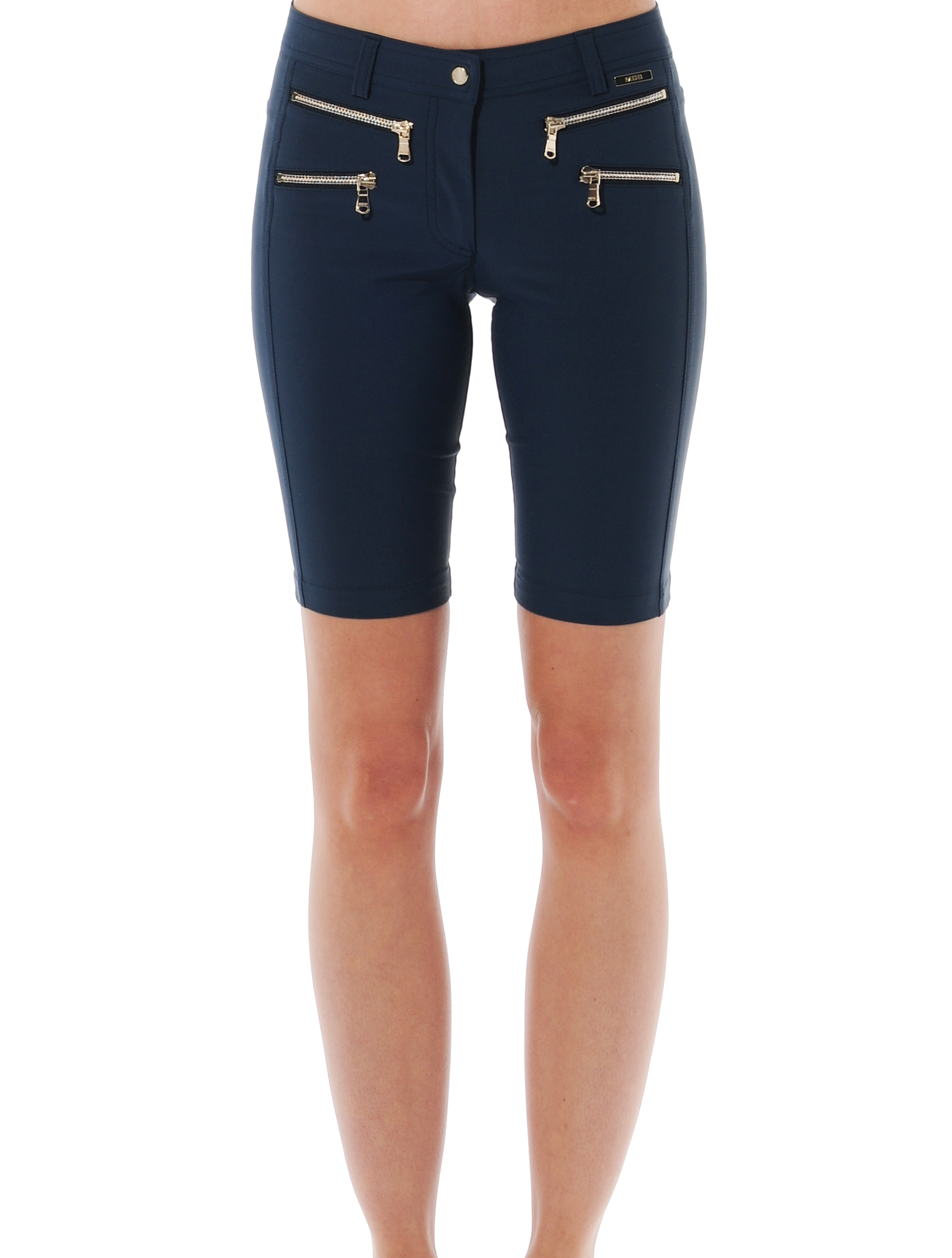 4way stretch double zip shorts navy 