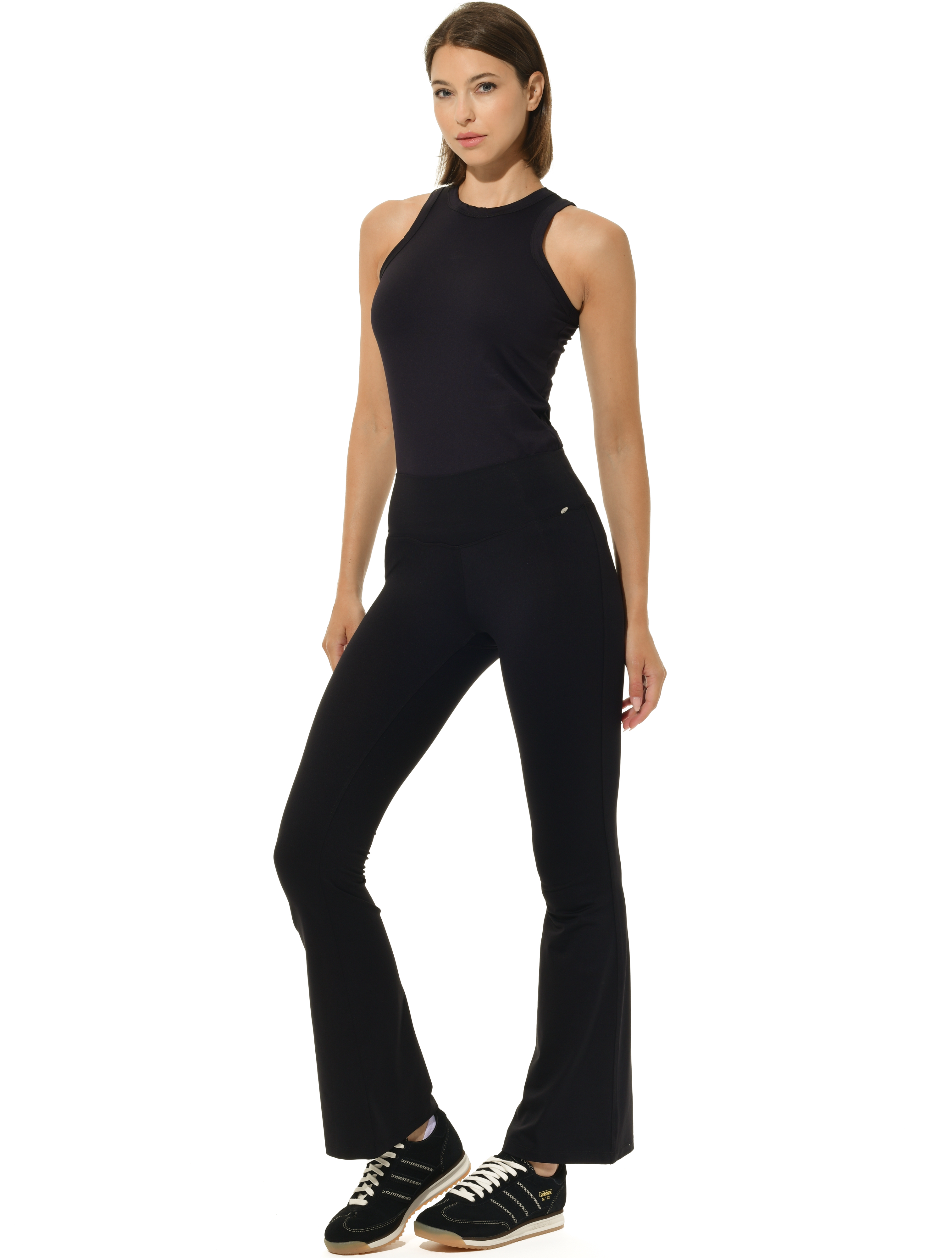 Jersey Flared Yoga Pants black