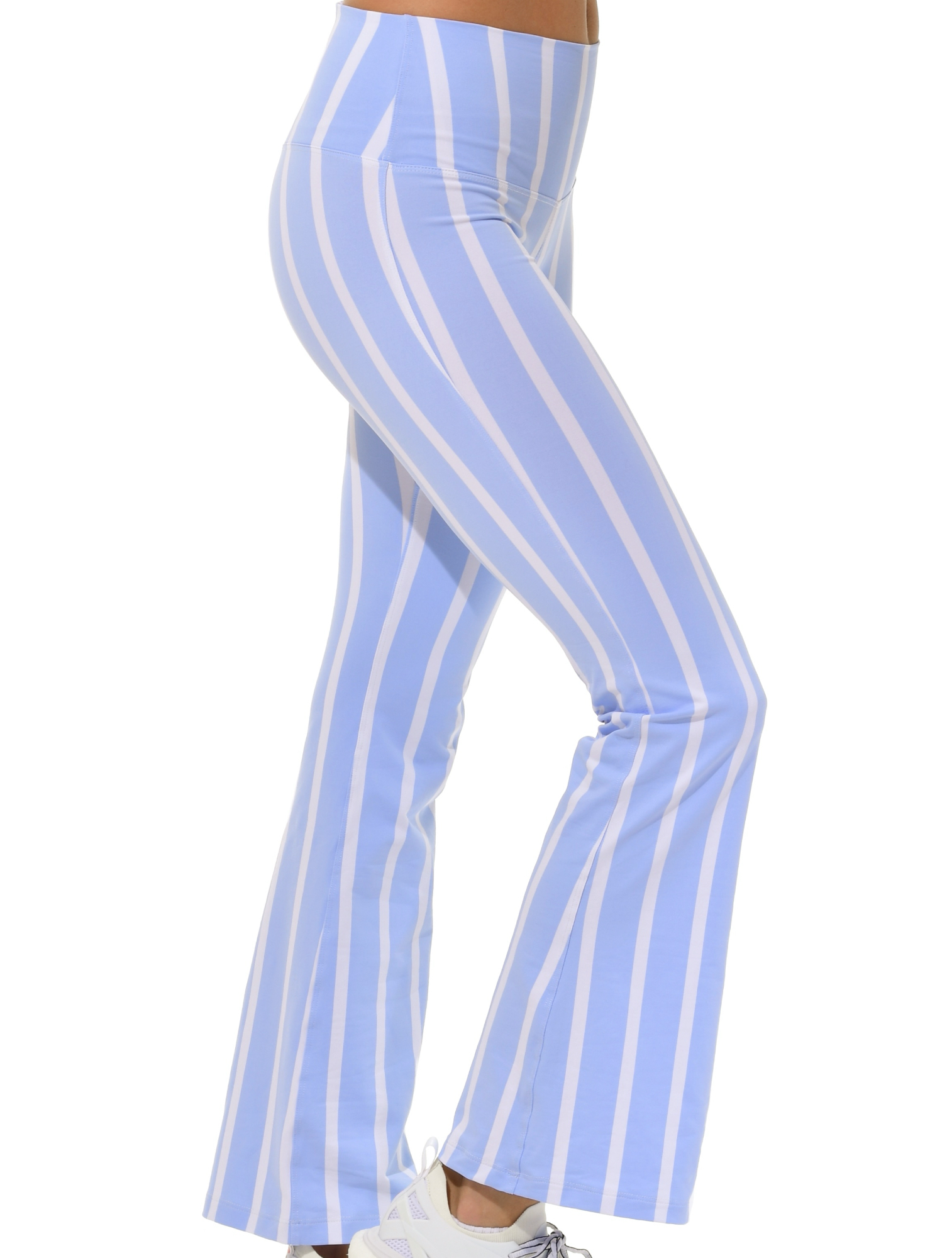 Cannes print flared yoga pants cornflower