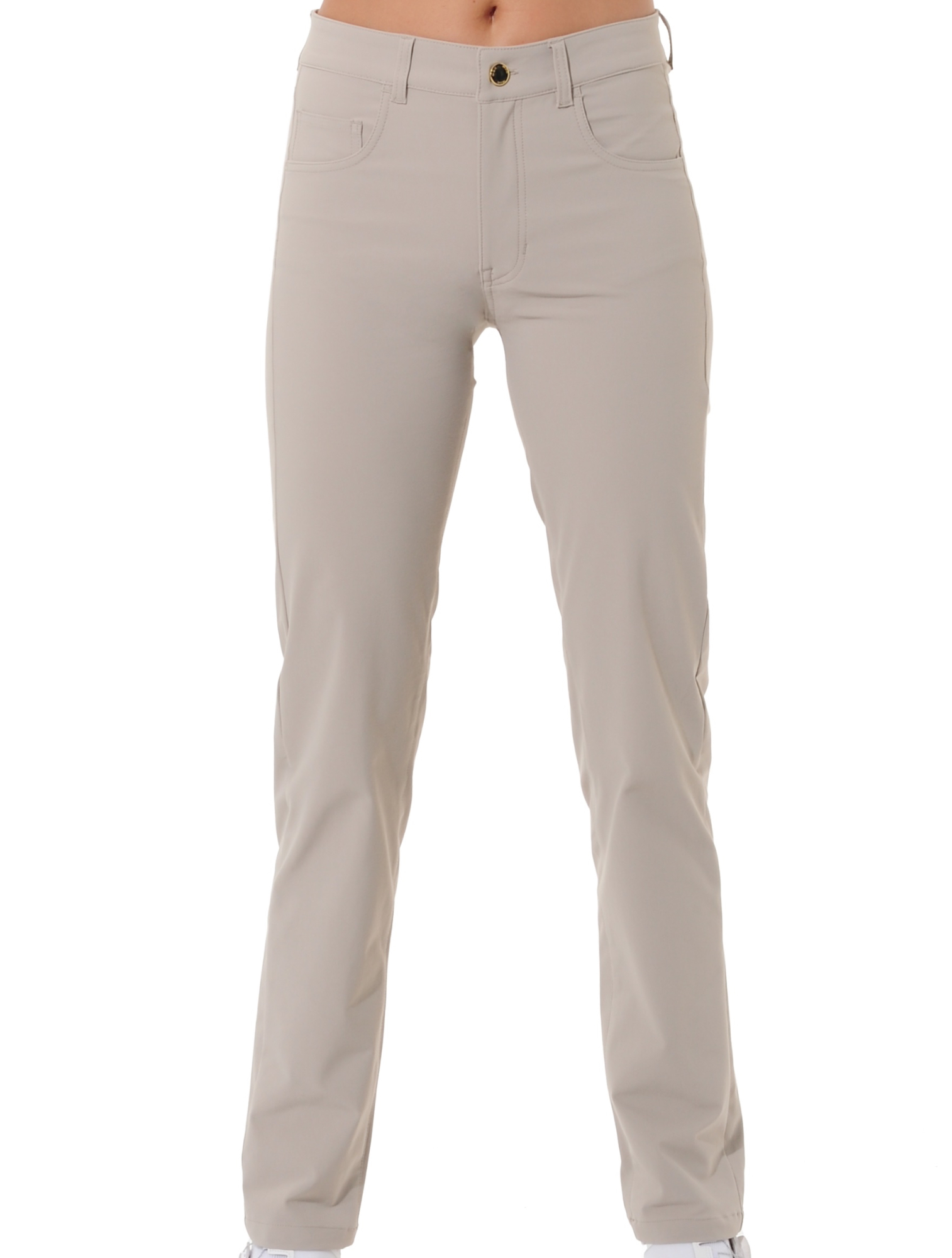 4way Stretch Long Straight Cut Pants light taupe