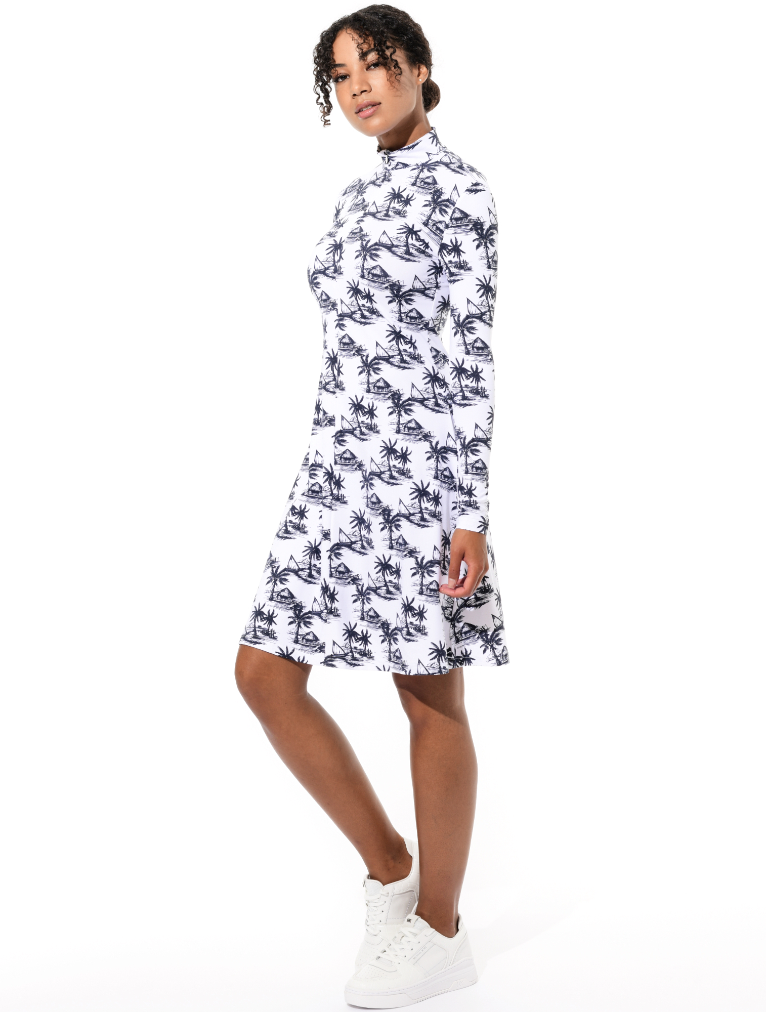 Seaside Print Kleid night blue