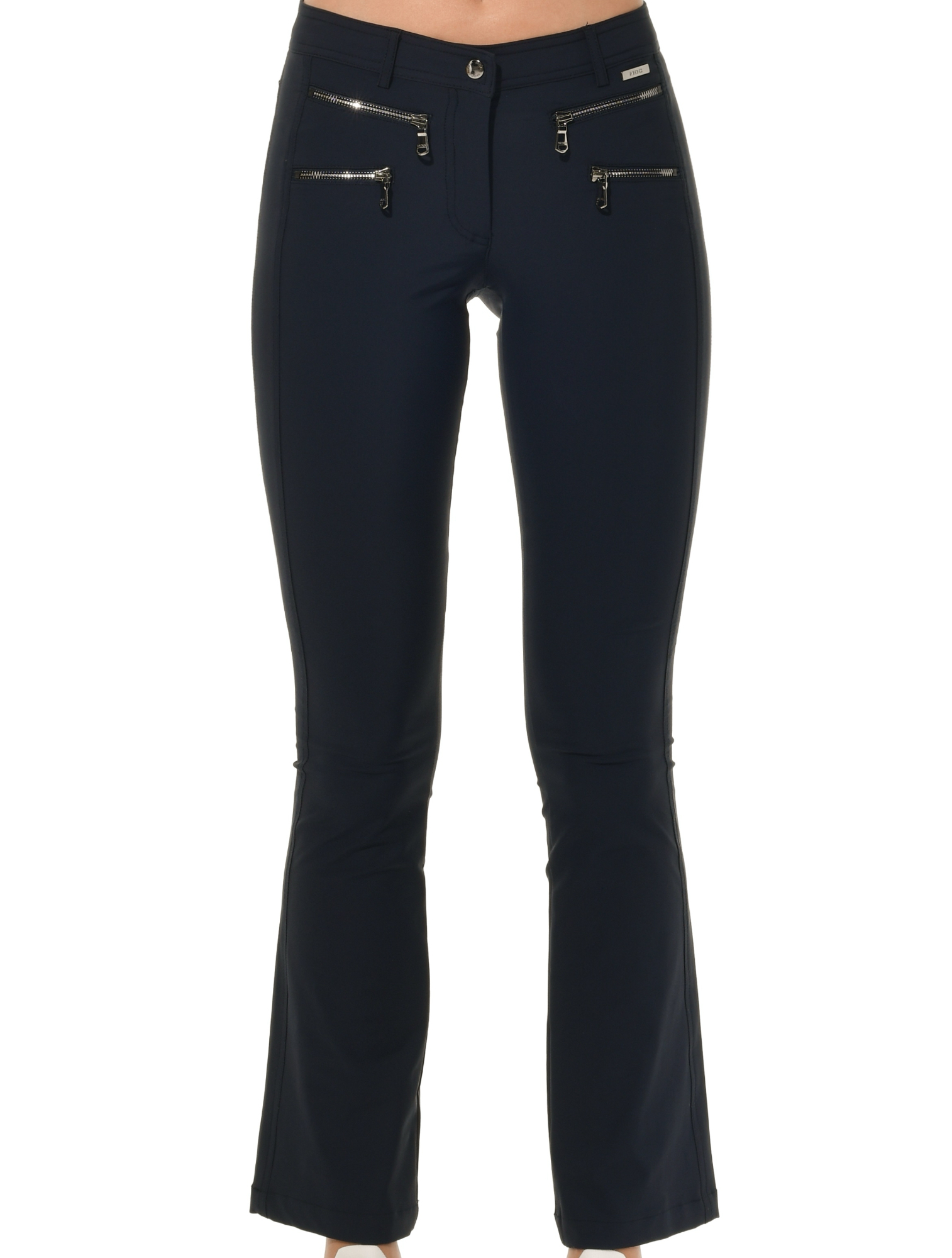 4way Stretch Double Zip Flared Pants night blue