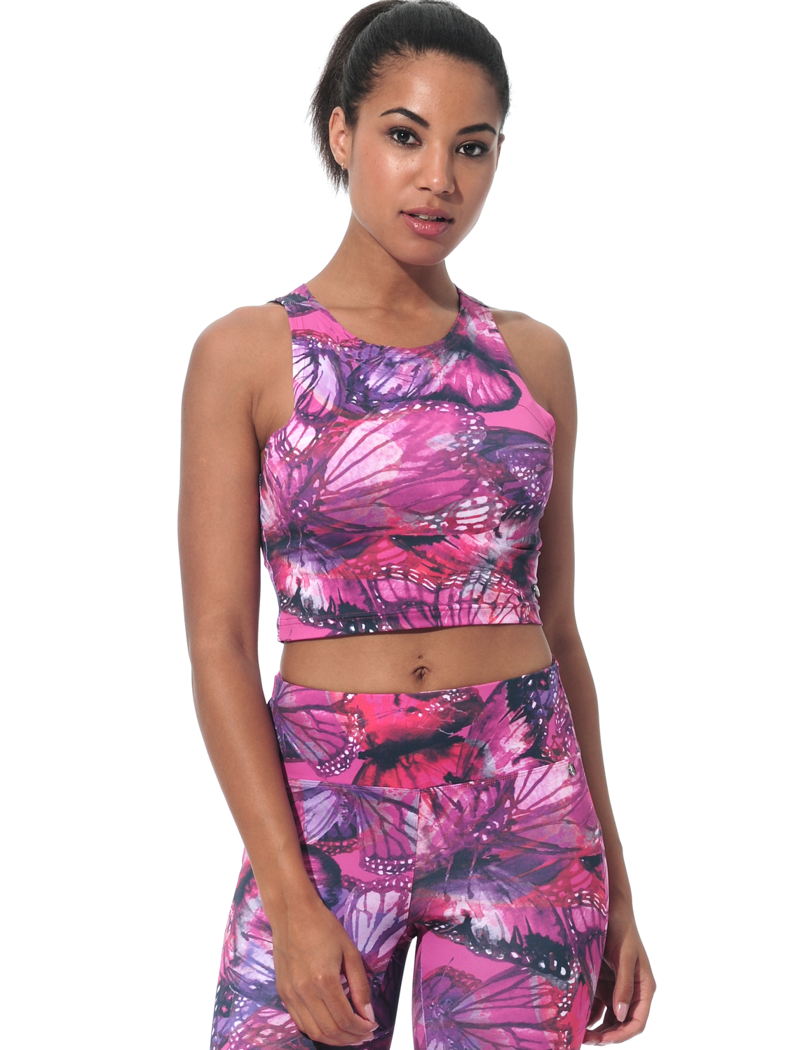 print crop top fuchsia 