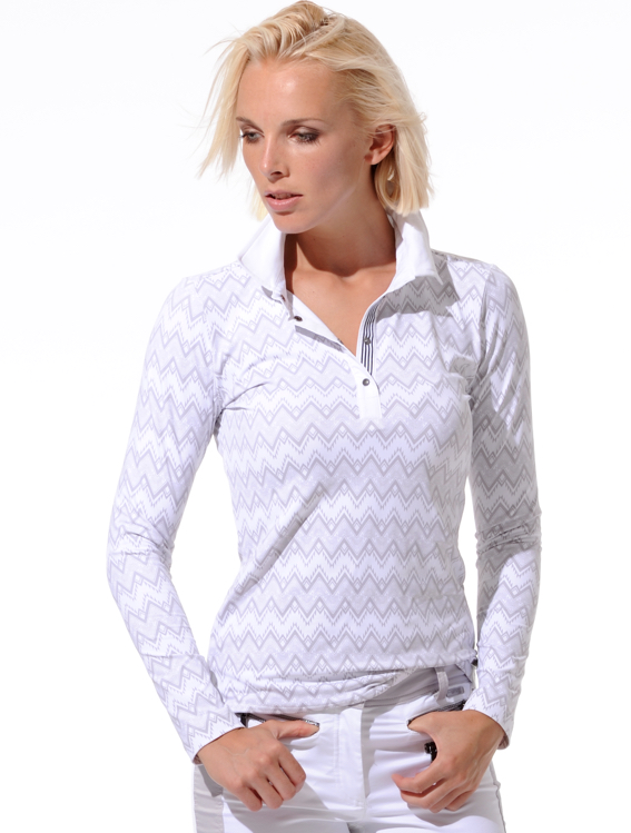 Meryl print polo shirt silver/white 